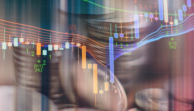 Forex Trading Market Candlestick Chart Kryptowährung Digitale Wirtschaft investiert in wachsende Wirtschaftstrends