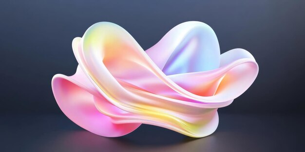 Forma 3D abstractamente colorida en tonos de gradiente con curvas suaves y movimiento fluido