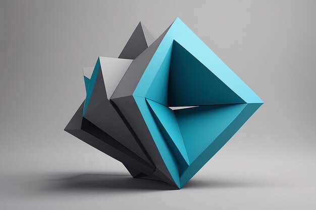 Forma 3D moderna abstracta contra un fondo gris