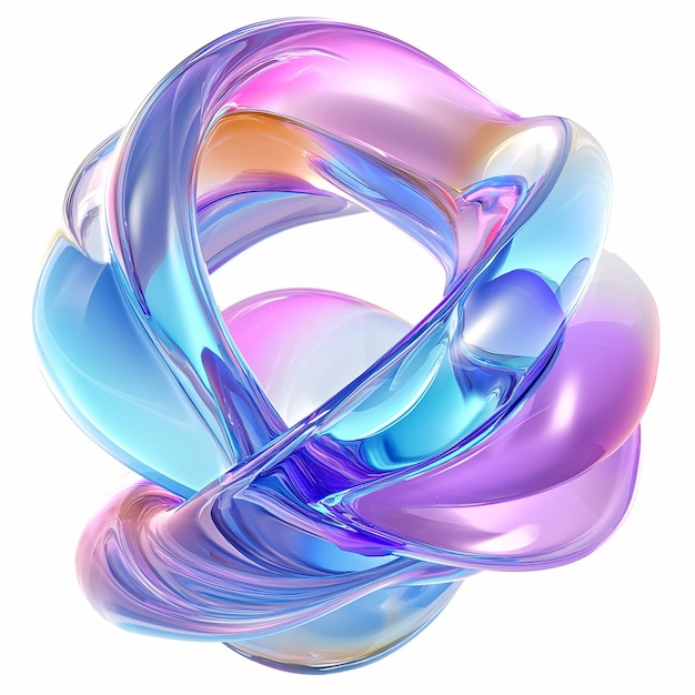 Forma 3D redonda fluida de líquido salpico de vidro holográfico em movimento Esfera líquida irisescente