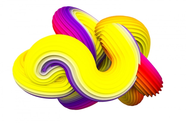 Forma abstracta del arco iris. Representación 3d