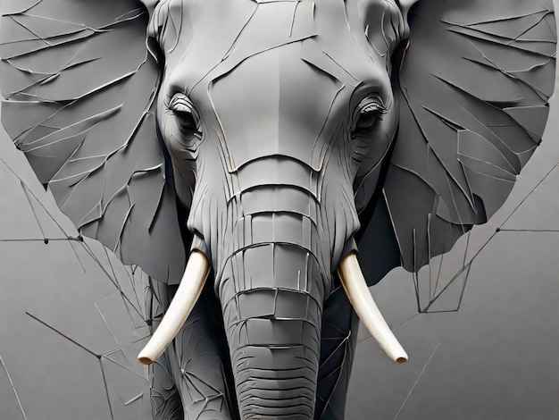 forma abstracta de cara de elefante perfecta