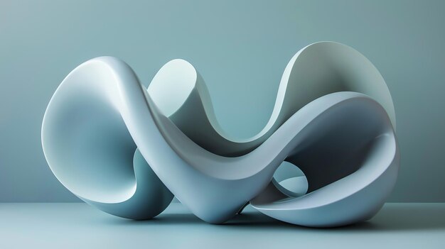 Una forma abstracta renderizada en 3D de curvas suaves y fluidas