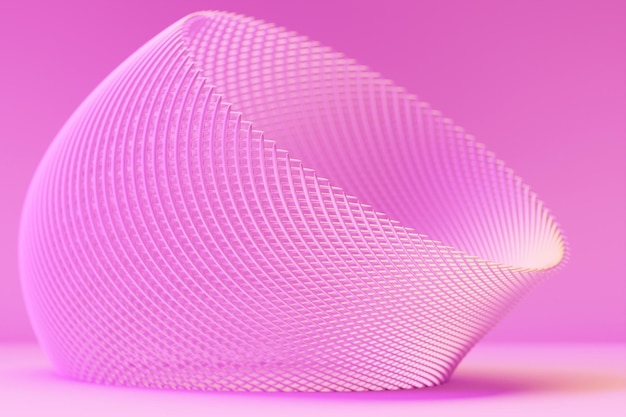 Forma abstrata contra fundo rosa ilustração 3D Forma suave renderização em 3d