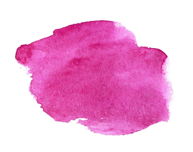 Foto forma abstrata de aquarela rosa isolada no pano de fundo branco para texto ou logotipo