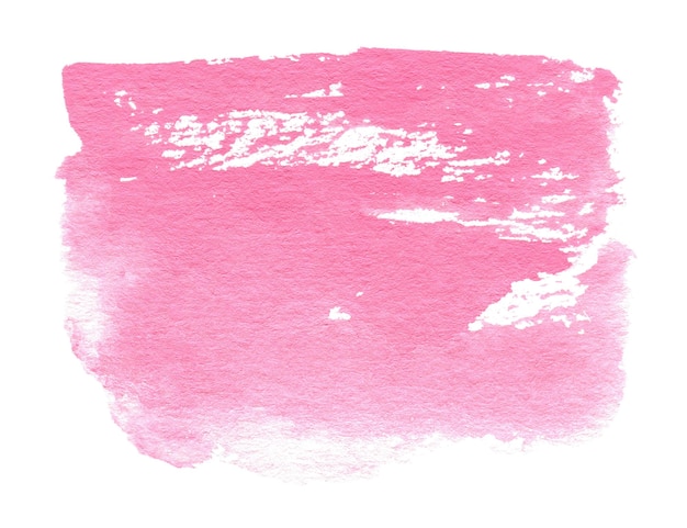 Forma de acuarela rosa pastel aislada sobre fondo blanco