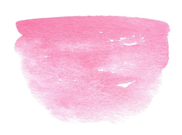 Forma de acuarela rosa pastel aislada sobre fondo blanco