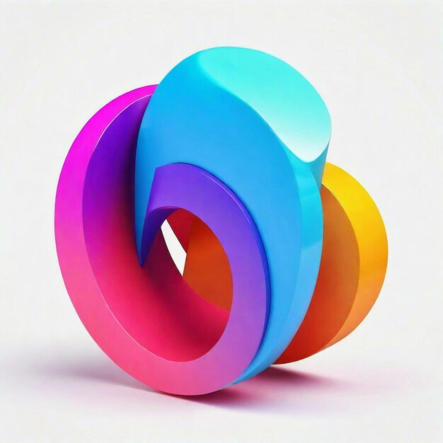 Foto forma aislada en 3d de colores con fondo blanco