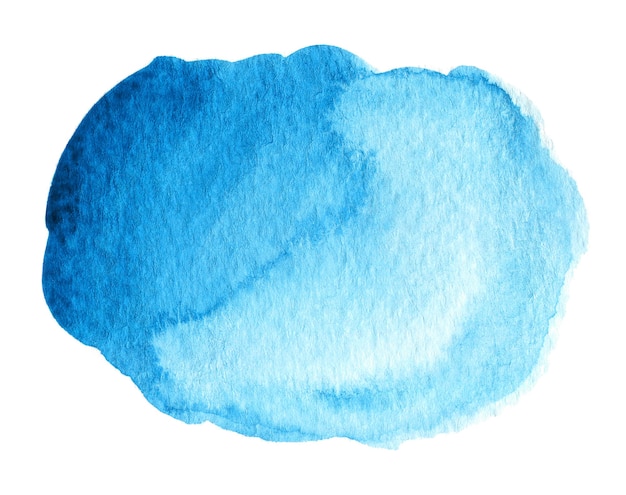 Forma aquarela azul isolada no branco