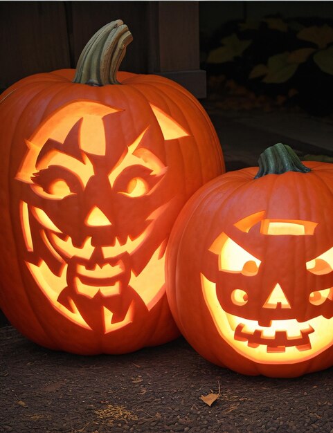 Foto en forma de calabazas de halloween