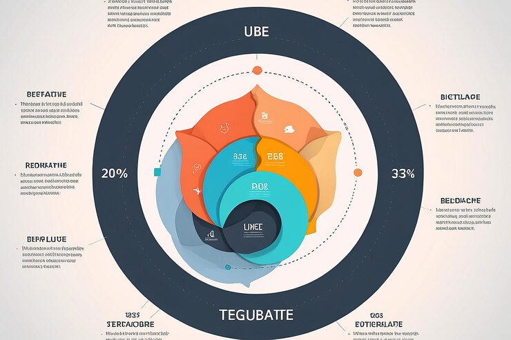 Foto forma circular de negocios en tres lóbulos diseño de plantillas de elementos infográficos