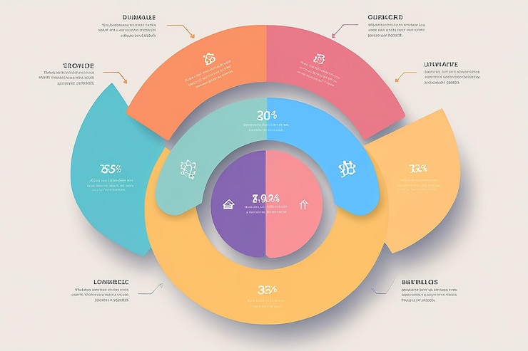 Foto forma circular de negocios en tres lóbulos diseño de plantillas de elementos infográficos