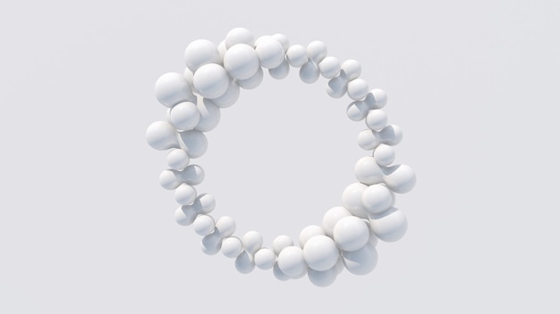 Forma de círculo blanco abstracto. Ilustración monocromática, render 3d.