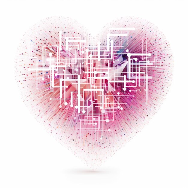 forma de corazón arrafada con notas musicales y notas musicales generativas ai