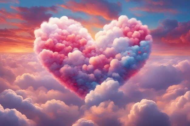 Foto forma de corazón en el cielo soñador