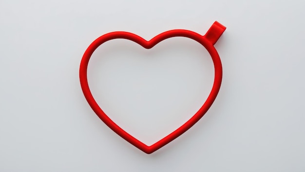 Forma de corazón rojo sobre un fondo blanco que simboliza el amor, el romance y el afecto