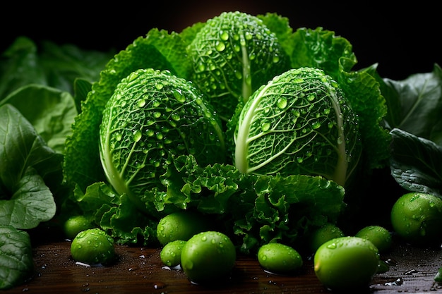 forma de corazón de verduras frescas