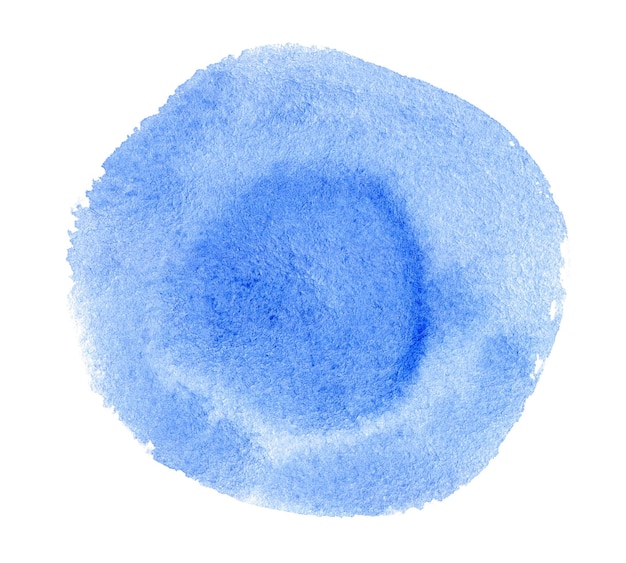 Forma de aquarela azul abstrata isolada no fundo branco