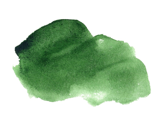 Forma de aquarela verde isolada no fundo branco