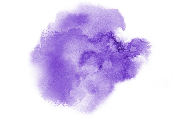 Forma de aquarela violeta desenhada de mão