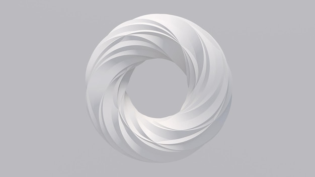 Foto forma de círculo texturizado branco fundo branco ilustração abstrata renderização 3d