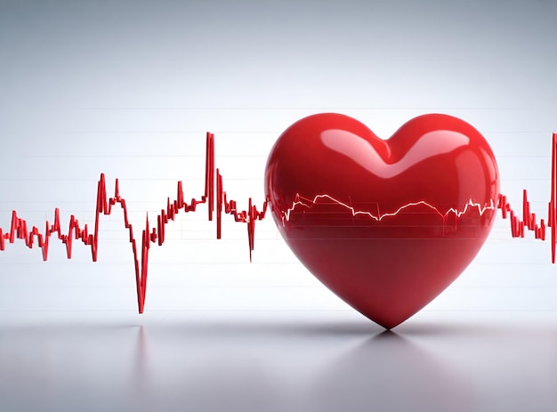 Forma de coração gerada digitalmente com rastreamento de pulso
