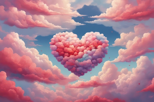 Foto forma de coração no céu sonhador