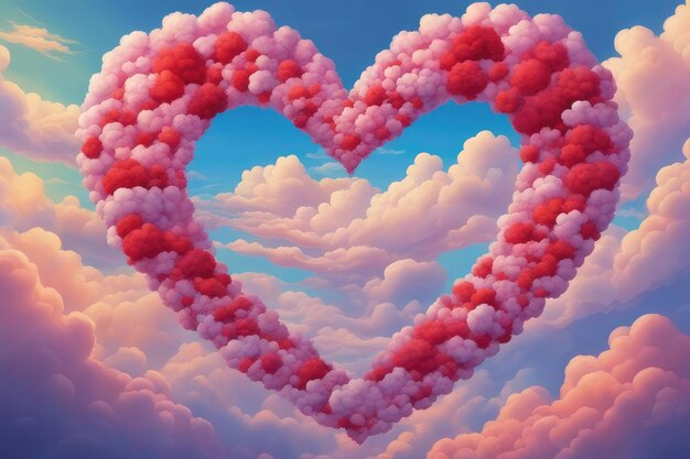 Foto forma de coração no céu sonhador