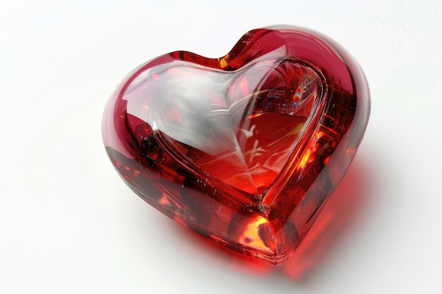 Forma de coração vermelho isolado em branco