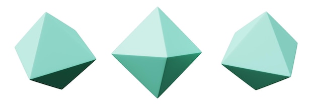 Foto forma de geometria 3d octaedro tosca cor design de elemento de renderização realista