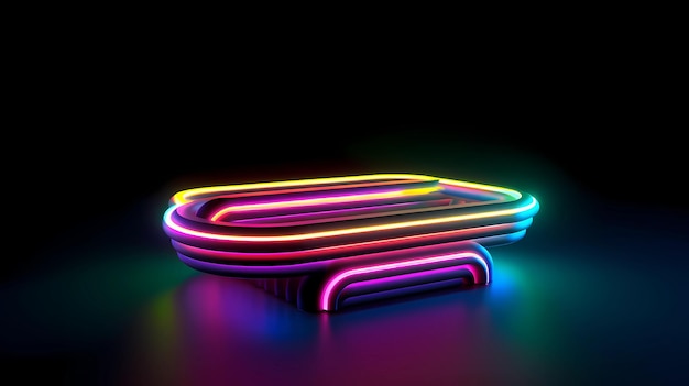 Foto forma de iluminação realista neon abstrata