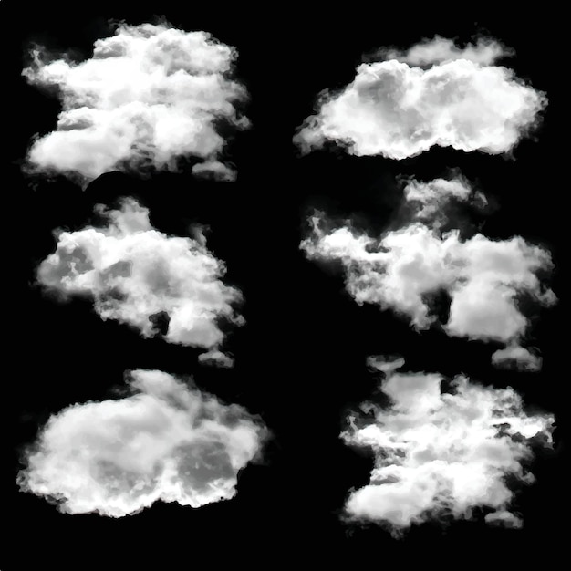 Forma de nuvem cumulus branca sobre fundo sólido