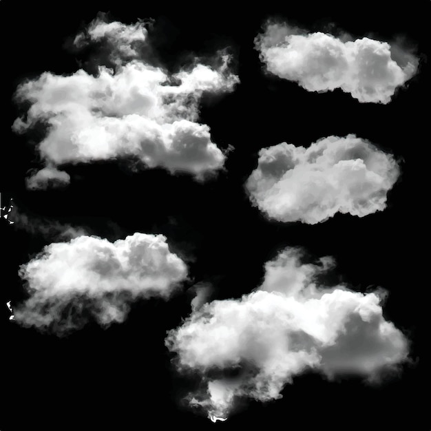 Forma de nuvem cumulus branca sobre fundo sólido