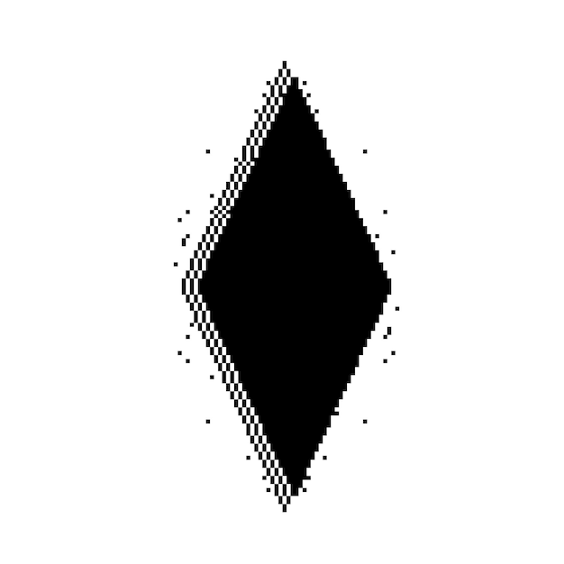 una forma de diamante negro está en un fondo blanco