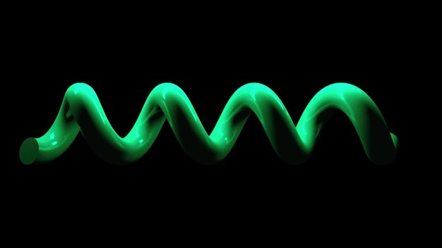 La forma espiral 3d simple está en el espacio 3d renderizado fondo generado por computadora