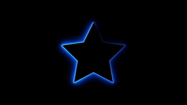 Forma de estrella de neón generada por computadora en 3D