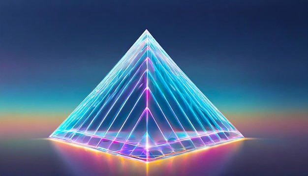Forma geométrica 3D Figura holográfica de fondo aislado Ilustración vectorial realista