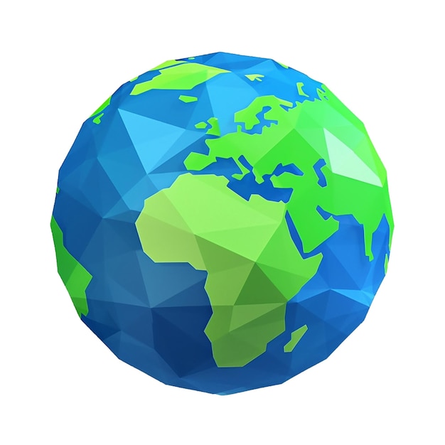 Forma geométrica 3d globo terrestre aislado en fondo blanco vector planeta globo de la Tierra Vector