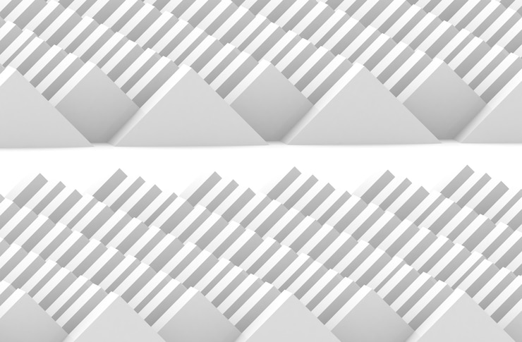 Foto forma geométrica abstracta de cubos blancos