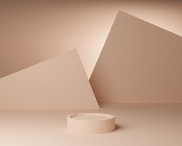 Foto forma geométrica abstracta con estilo minimalista y color pastel. úselo para presentaciones cosméticas o de productos. representación 3d e ilustración.