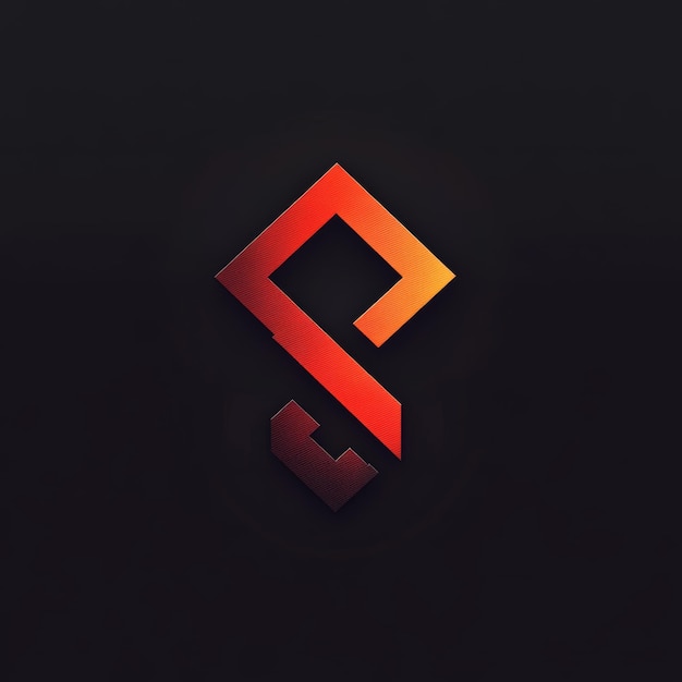 Forma geométrica abstracta Símbolo rojo y naranja Elemento gráfico de diseño minimalista