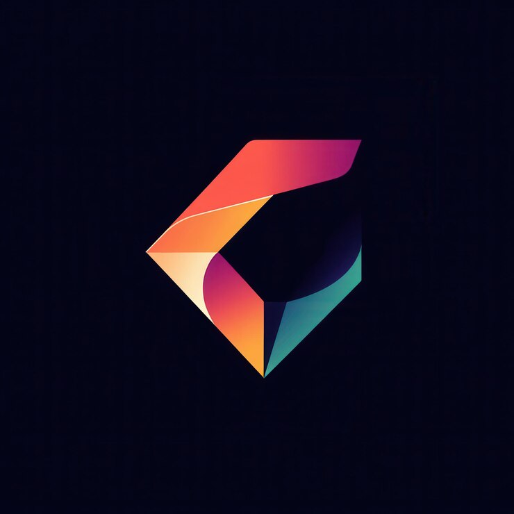Foto una forma geométrica colorida con un diamante en ella