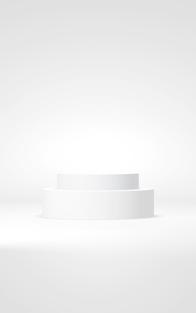 Forma geométrica de fondo abstracto de podio Escena de colores blancos verticales Representación 3d mínima