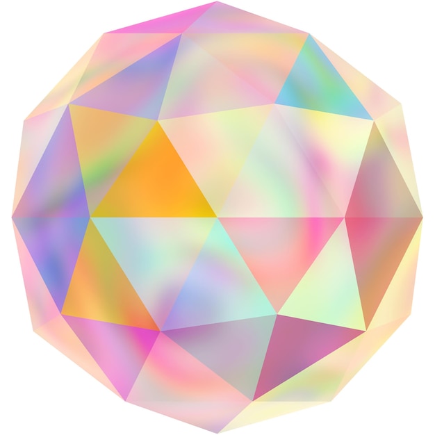 Forma geométrica holográfica 3D abstracta
