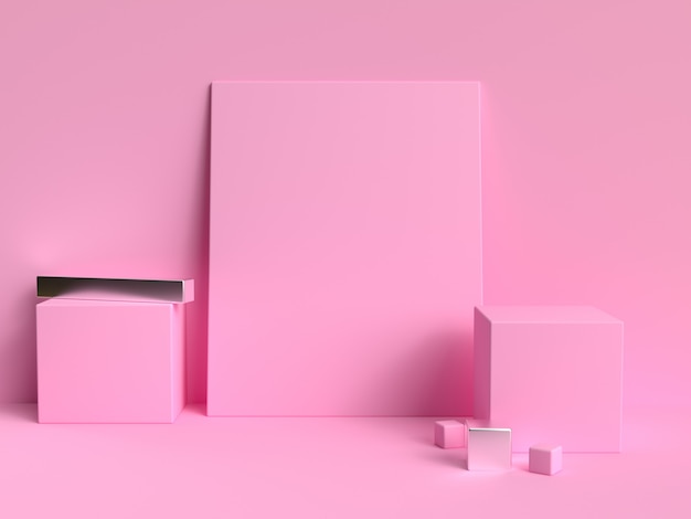 Foto forma geométrica minimalista rosa pastel