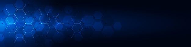 Forma geométrica y patrón hexagonal para banner o plantilla de encabezado de sitio web