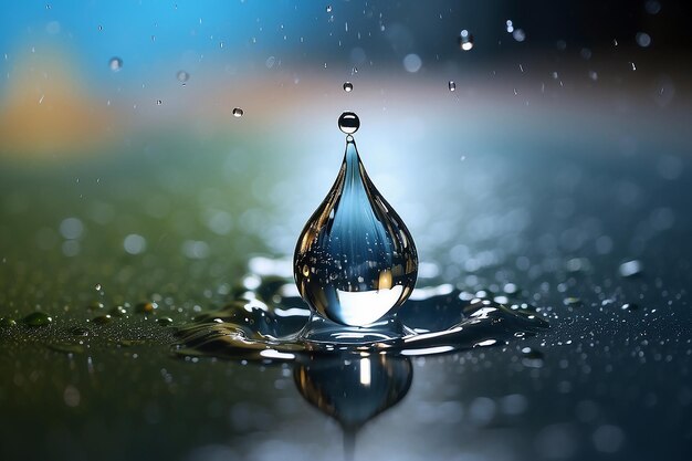 Foto forma de gota de agua salpicaduras de lluvia