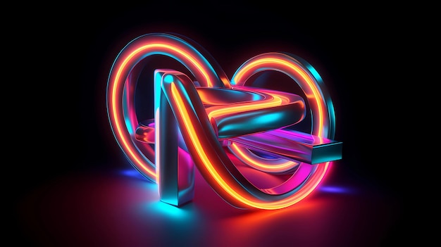 Foto forma de iluminación realista de neón abstracto