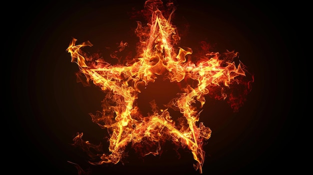Forma de llama de fuego sobre fondo negro