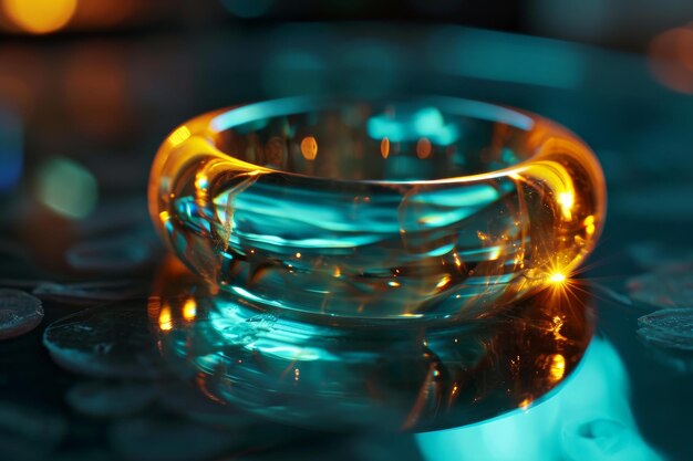 La forma luminosa del anillo brilla Generar Ai